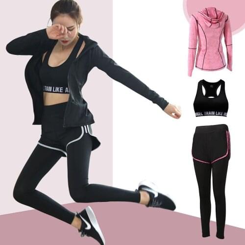 Tianlanzhong Yogi Set PINK Women Sporter Top+Yogi Pants Fitness Clothing Sportwear Women Yogi Suit Workout Sets Gymnastic