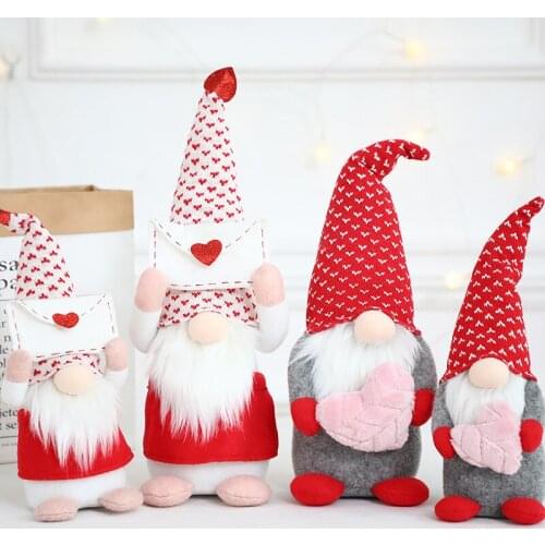1pc/4pcs Cartoon Christmas Heart Show Love No Face Santa Claus Doll Desk Toy New Year Party Table Decor Xmas Pendants Ornaments