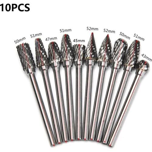 10pcs 3x6mm Tungsten Steel Carbide Cutter Rotary Tool Burr Double Diamond Cut Rotary Polishing Tools Angle grinder bit Sander