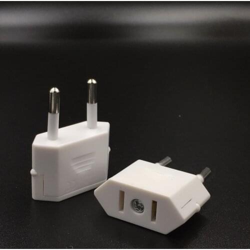 10pcs US To EU Travel Adapter 4.0mm EU Power Adapter American CN US To EU Euro Euro Electric Adapter AC Electrical Socket Outlet