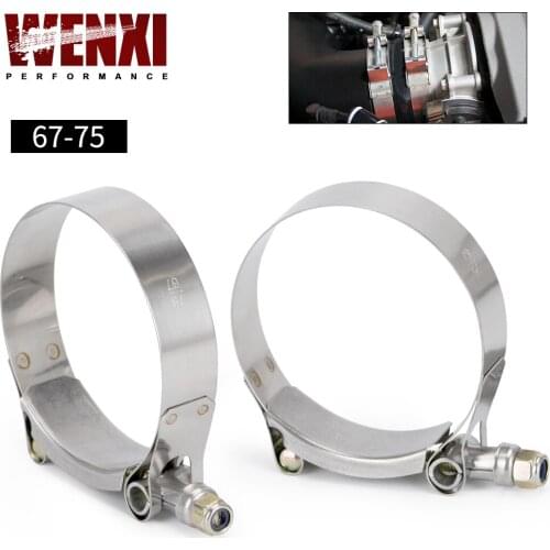 2Pcs/Lot Clamps 2.5" (67-75) Stainless Silicone Turbo Hose Coupler T Bolt Clamp Kit High Quality SS304 WX5252