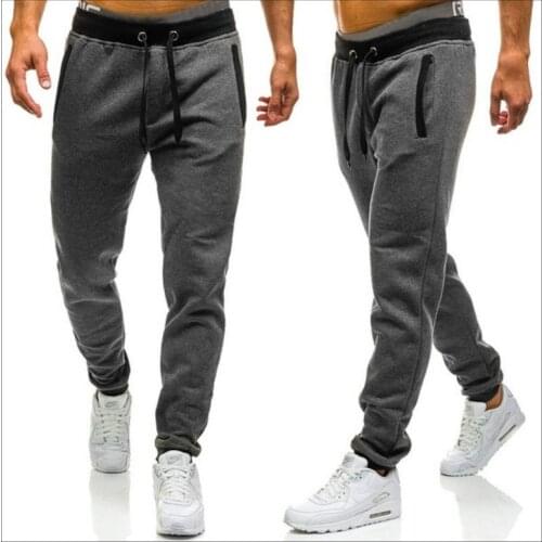 2020 Autumn and Winter New Mens Sports Pants Casual Loose Solid Color Stretch Running Fitness Personality Mens Sports Pants