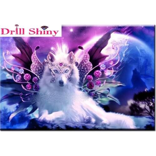Diamond Embroidery 5D DIY Diamond Painting Beautiful white wolf Diamond inlay Crafts Rhinestone Sticker