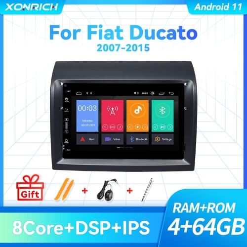 4GB Android 11 Car Radio Player GPS Multimedia Stereo For Fiat Ducato 2008-2015 Citroen Jumper Peugeot Boxer Navigation No DVD