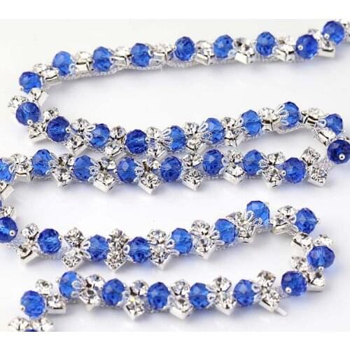 Free Shipping 5 yards Crystal Rhinestone Trim, Rhinestone Applique, Bridal Applique,Wedding Applique,Rhinestone Chain TONG051