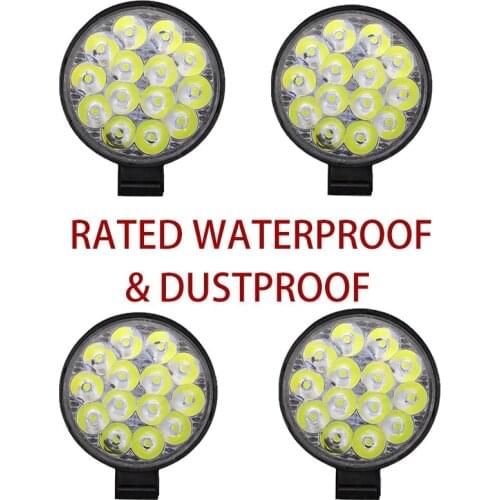 Fast Delivery Car Led Work Light Bar 4x4 Offer Headlight 14smd 12v-80v Double Color Spotlights For Truck Car Motorcycle