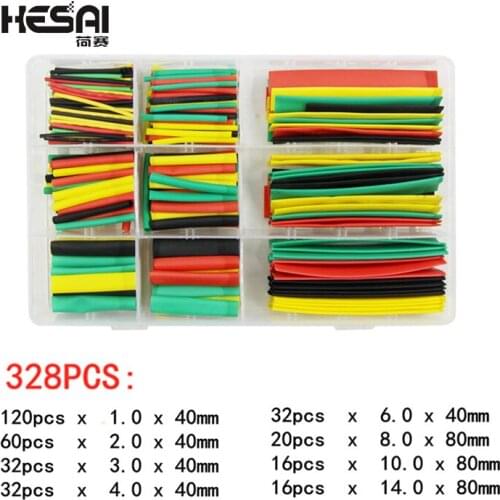 328 Pcs Heat Shrink With Glue Colorful 2:1 Polyolefin Heat Shrink Tubing Tube Sleeve Wrap Wire Set Shrink tube