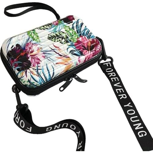 Childrens Fashion Mini Suitcase Shape Textured Crossbody Bag Hard Shell Wear-resistant Shoulder Bag Portable Mobile Phone Purse