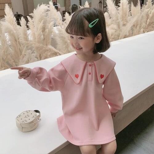 Baby Mid-Length Sweater Girl Long-Sleeved Blouse Children Fashionable Dress Small Childrens Clothing 2021 Autumn New