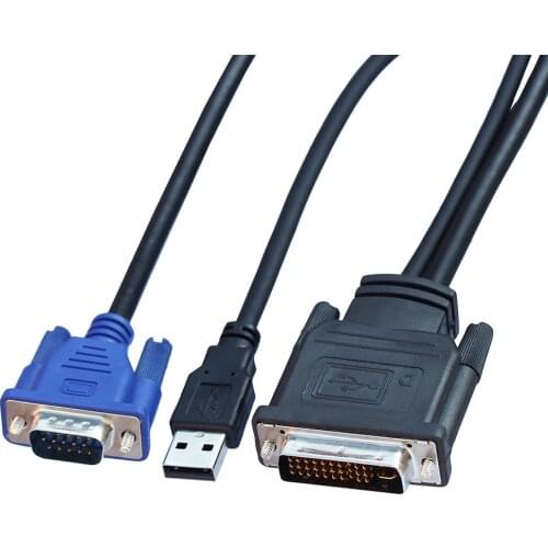 DVI M1-DA 30+5 pin to VGA Dual link+ USB Projector cable 1.7m