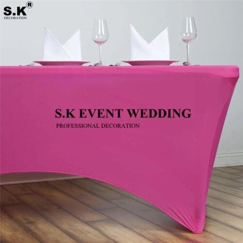White Black Color Spandex Stretch Table Cover Rectangle Tablecloth For Wedding Hotel Home Event Party Decoration