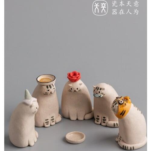 Ceramic Decoration Backflow Incense Burner Tower Incense Holder Incense Holder Creative Cute Tea Table Decoration couple