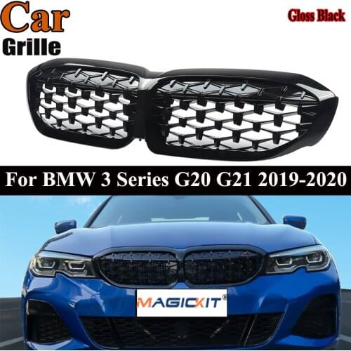 MagicKit For BMW G20 3 Series Kidney Grill Grille Diamond Style Sport 2019+ Models Black