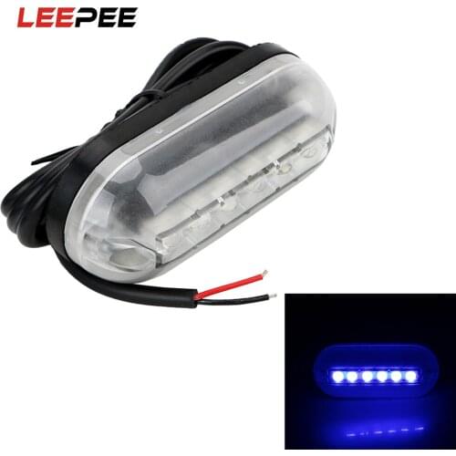 LEEPEE Underwater Lights for Yacht Car Atmosphere Light 6 LED Auto Decorations Universal Waterproof White/Red/Blue/Green