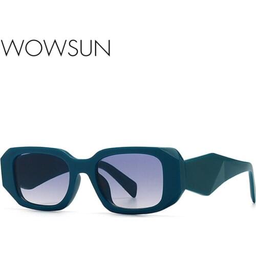WOWSUN Men Vintage Sunglasses Women Classic Thick Rectangle Sun Glasses Ladies Eyewear Shades UV400 Outdoor Goggles