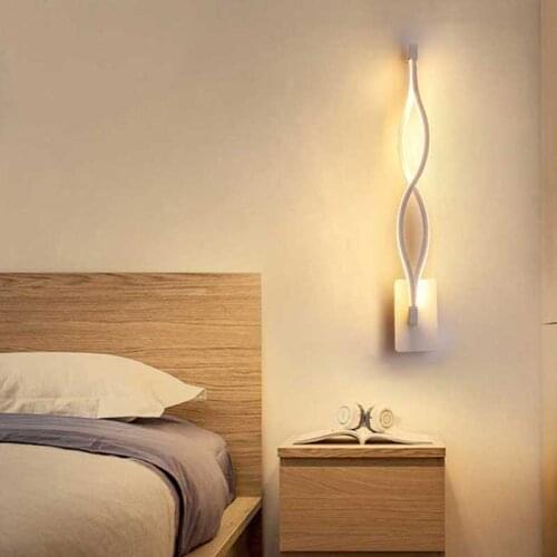 12W Modern Minimalist Wall Lamps Living Room Bedroom Bedside AC96V-260V LED Indoor black white Lamp Aisle decoration Lighting