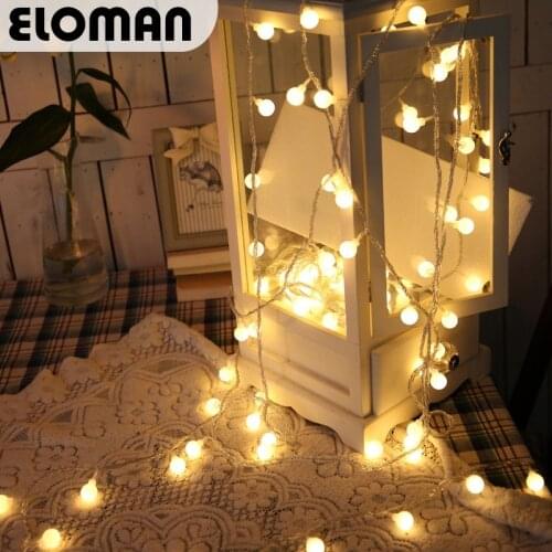 ELOMAN 4m round ball led string lights decoration for wedding birthday party classical bar supplies