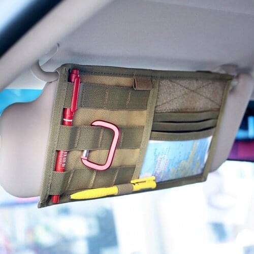 CQC Tactical MOLLE Vehicle Sun Visor Organizer Panel CD Storage Bag Car Truck Auto Accessories Holder EDC Tool Pouch