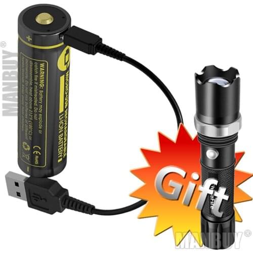 NITECORE Built In USB Charge Port NL1826R NL1834R NL1835R High Performance 18650 Rechargeable Protected Li-ion Battery FREE GIFT