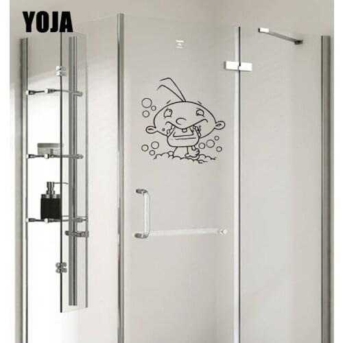YOJA 24x22.6CM Fun Bathroom Glass Decorative Decals Home Wall Stickers G2-0339