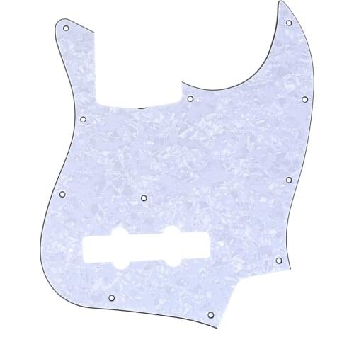 Musiclily Pro 11-Hole J Bass Pickguard for JPN Fender Japan 4-String Jazz Bass, 4Ply White Pearl