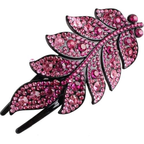 Rhinestone Colorful Hair Claw Women Ladies Crystal Hair Accessories Shny Flower Hairpin Female Headwear Crystal Hairclips