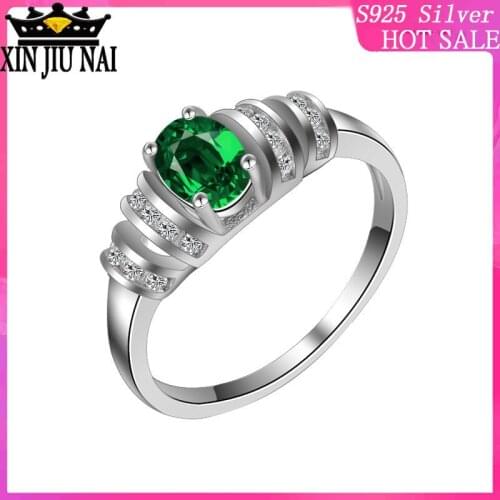 Green Stone Cubic Zirconia Ring For Women high quality Sliver color Wedding Engagement Ring Womens Wife Girlfriend Gifts