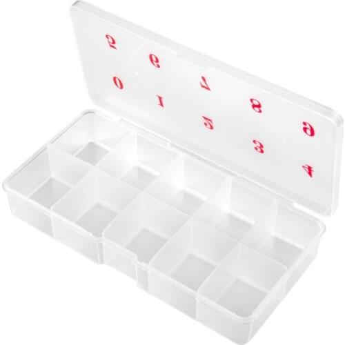 1 Box Fake Nail Tips Storage Box Empty 9 Hole Jewelry Accessory Plastic Nine Grid Crystal Gem Organizer Container