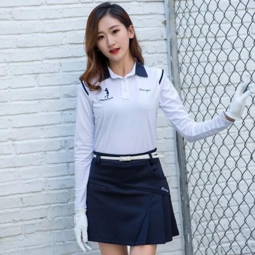 2020 Women Long Sleeve Golf Shirt Ladies Slim Fit Training T Shirt Breathable Sport Clothing Korea Golf Apparel D1058