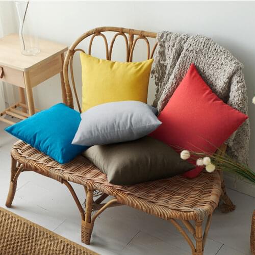 45*45cm Waterproof Pillowcase Throw Pillow Case Sofa Back Cushion Cover Living room Hotel Washable Pillow Cases Solid Color