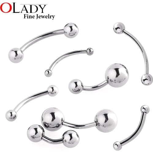 6~16mm DIY Curved Barbells Bananas Ball Bars 100% Titanium 14G 16G Piercing Body Jewelry