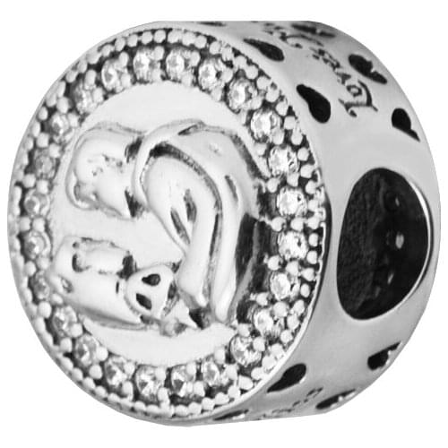 Snow White 80th Anniversary CZ Charm Jewelry Making Sterling Silver Jewelry Charms For Woman Fits Beaded DIY BraceletS