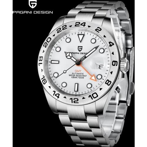 2021 PAGANI DESIGN New High End Sapphire Glass GMT Time Zone Luminous Pointer Wristwatch 42mm Luxury Waterproof Clock часы
