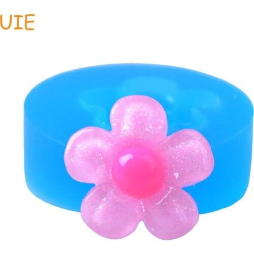 HYL318U 18.4mm Flower Silicone Mold Cupcake Topper, Sugarcraft, Fondant, Candy, Resin Jewelry, Clay, Gum Paste, Icing Mould