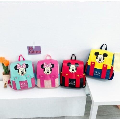 Cartoon Mickey Mouse Cute Minnie Princess Childrens Backpack 2021 New Korean Version Boys and Girls Kindergarten Plush Backpack