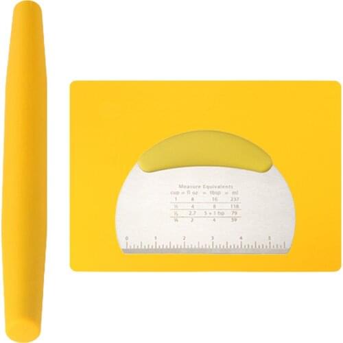 Baking Supplies set Silicone All-inclusive Dough Roller Thickened Kneading Pad Stainless Steel Scale Cutting Knife Flour Mat