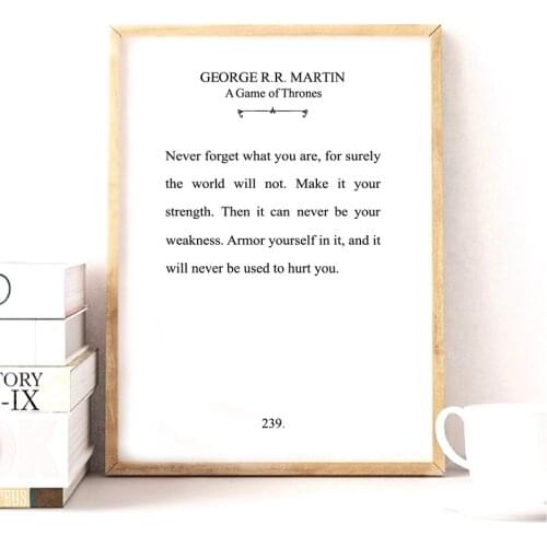 George R.R.Martin Literature Poster Prints Middle Century Typography Minimalist Art Canvas Painting Home Wall Art Decor