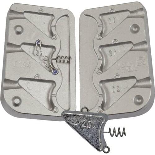 Mould fishing lead fish head Gr.10-15-20 F 194 N ° 10 hooks Mini steel and N ° 5 Spiraline S2 free gift