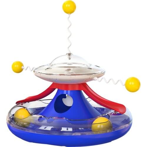 Cat Toy Spring Track Windmill Turntable Leaking Food Cat Tumbler Tunnel Pet Toy Baseball Cat Funny Boring Educational Cat Toy