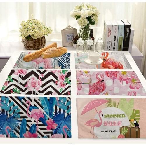 Flamingos Cotton And Polyester Napkin Cloth Single Layer Jogo Americano Para Mesa Servetten Table Napkin