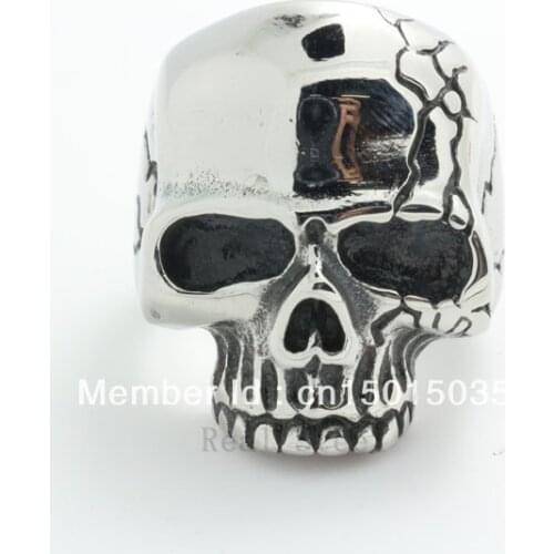 US& Europe Style Fashion Finger Rings 316L Stainless Steel Evil Skull Ring for Men