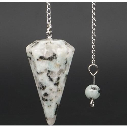 Natural Gemstone Lotus Jasper Bonded Pendulum Healing Crystal Reiki Dowsing Energy Chakra Tool