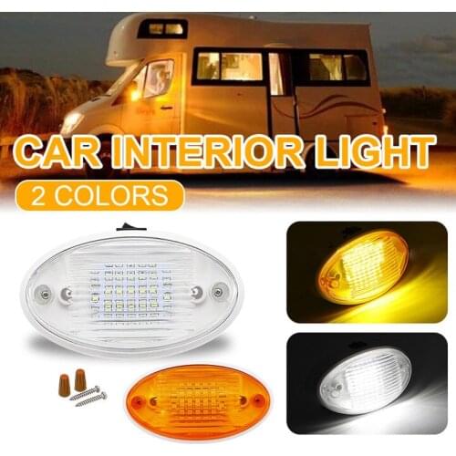 New Universal 12V Car Interior Light Ceiling Dome Reading Light With Toggle Switch For Camper Caravan Motorhome Marine Boat