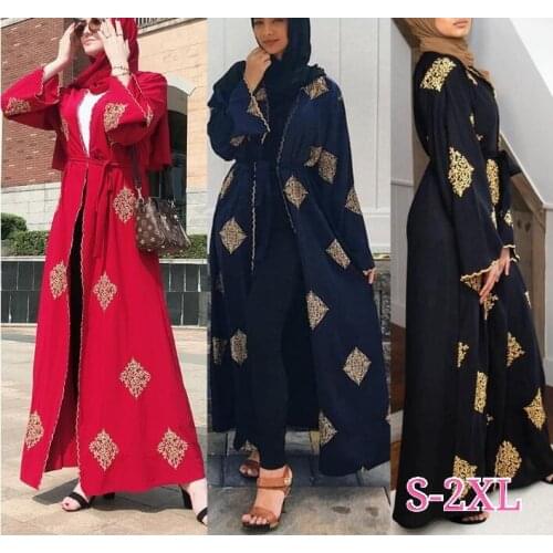 Dubai Open Abaya Kimono Muslim Hijab Dress Kaftan Abayas Islamic Clothing For Women Caftan Marocain Qatar Kleding Robe Musulman