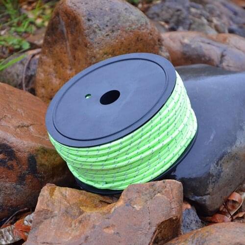Outdoor Paracords Luminous Umbrella Rope 50m 5mm Reflective Camping Tent Rope Cord Sports Hiking Survival Rescue Accessories
