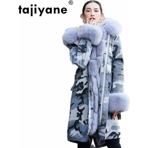 Real Coat Fur Fox Fur Collar Winter Coat Women Clothes 2021 Rex Rabbit Wool Liner Detachable Korean Long Coat Parka Jacket ZT471