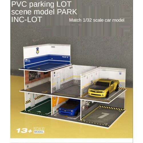 Plastic DIY Model PVC Space Scene Garage Parking Lot 1:32 Simulation Alloy Car Model Kit Collection Decoration Childrens Toys