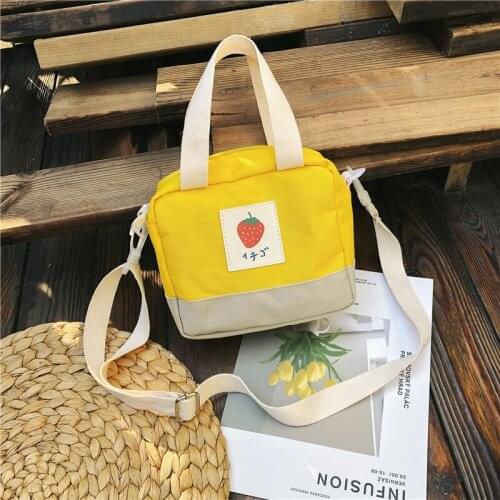 Hot handbag cute girls fresh fruit canvas Messenger bag chic retro women mini travel shoulder bag purse