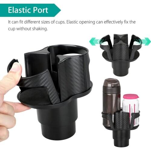 Portable Large Capacity Detachable Carbon Fibre Vehicle-Mounted Two-In-One Cup Holder With Anti-Slip Sponge Mat