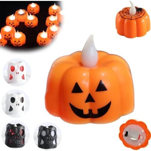 Pumpkin Candle Light Halloween Party LED Lights Skeleton Lantern Lamp Ornaments Props Halloween Decorations Home Accessories